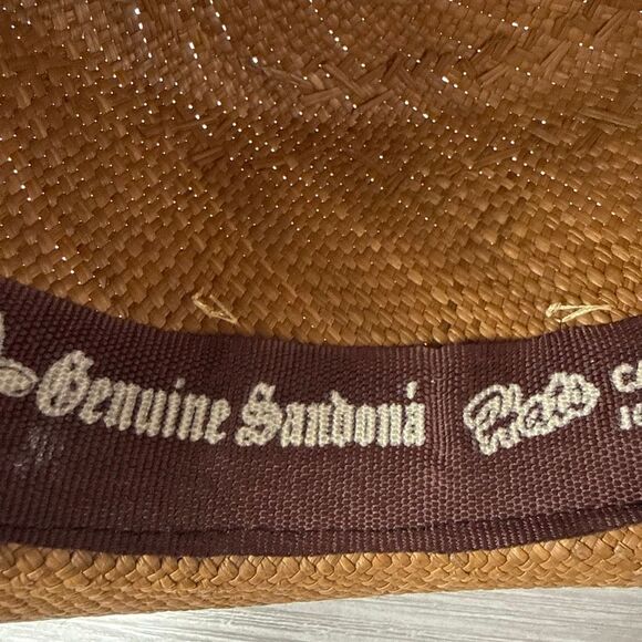 New Colombian Embellished Straw Flat Hat Size Large Boho main image 5